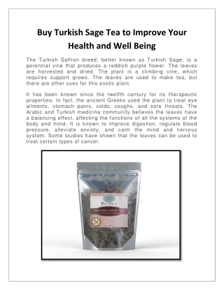How To Buy Turkish Sage Tea from online websites