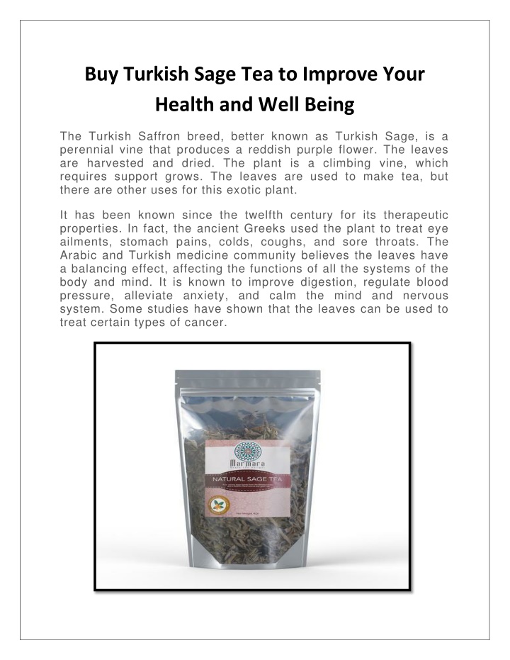 buy turkish sage tea to improve your health