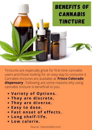 BENEFITS OF CANNABIS TINCTURE