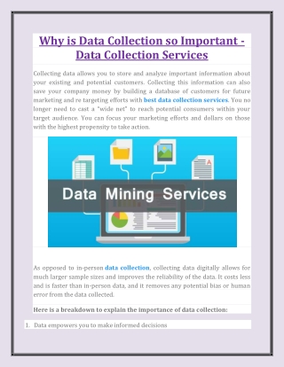 why is data collection so important data