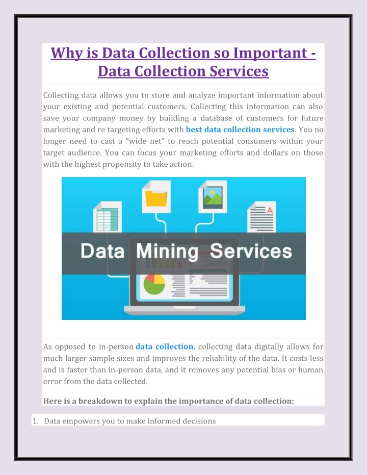 why is data collection so important data