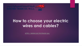 how to choose your electric wires and cables