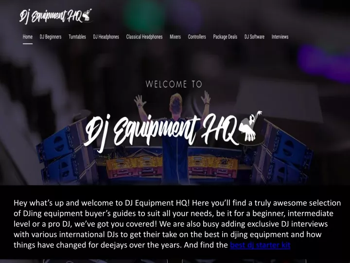 hey what s up and welcome to dj equipment hq here