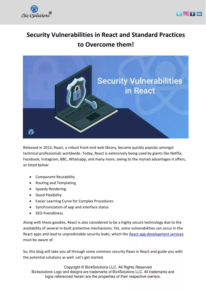 security vulnerabilities in react and standard