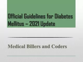 official guidelines for diabetes mellitus 2021 update