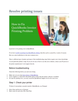 resolve printing issues