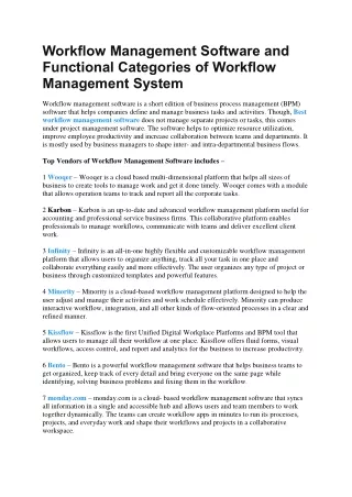 workflow management software and functional