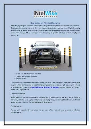 key notes on physical security