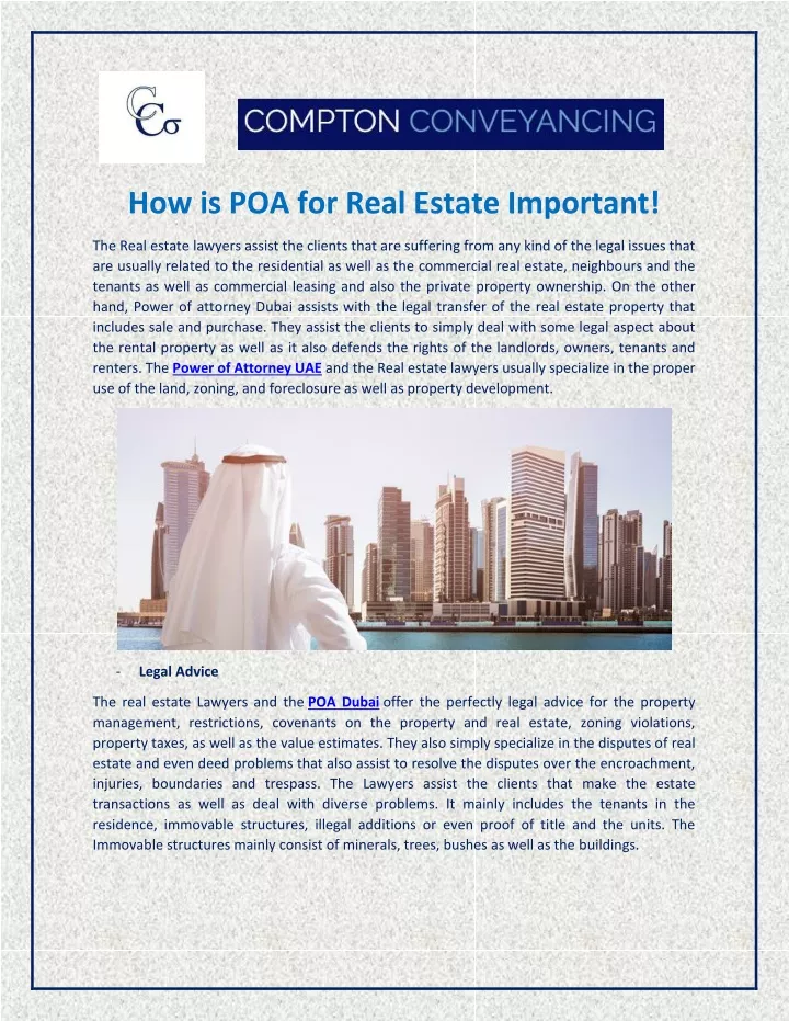 how is poa for real estate important