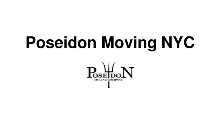 poseidon moving nyc