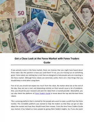 Get a Close Look at the Forex Market with Forex Traders Guide