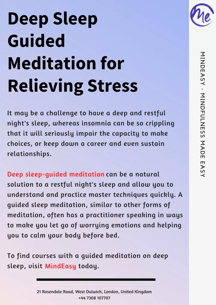 deep sleep guided meditation for relieving stress