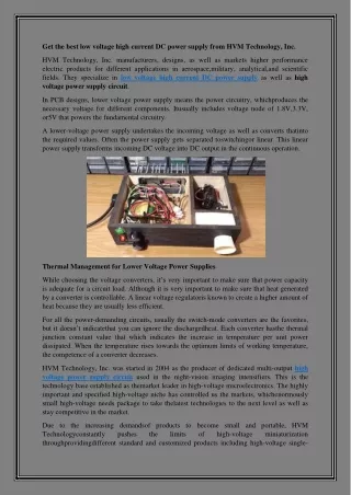 get the best low voltage high current dc power