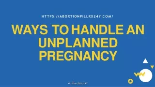 Ways to handle an unplanned pregnancy