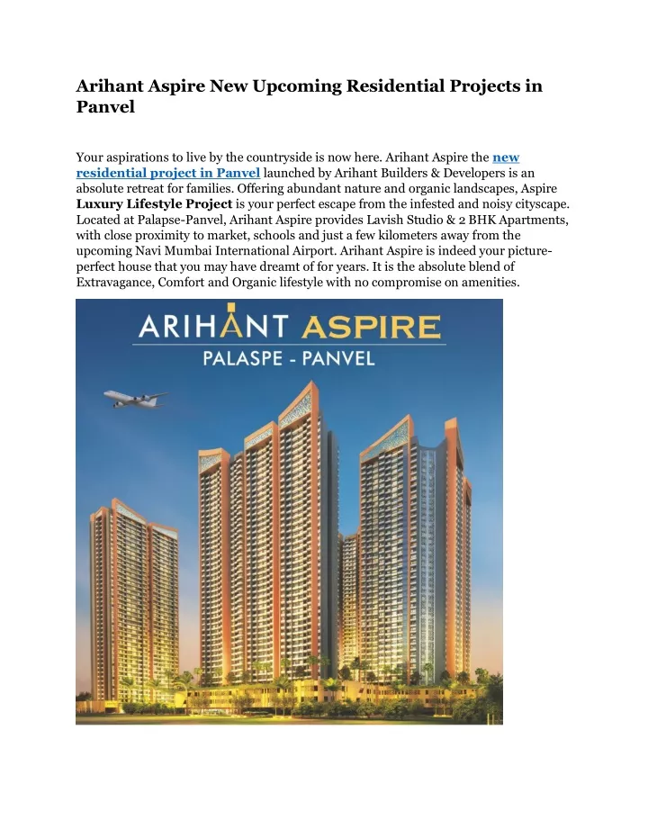 arihant aspire new upcoming residential projects