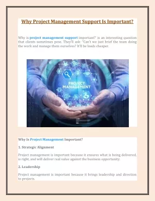 why project management support is important
