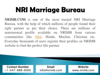 NRIMB - Trusted NRI Matrimony
