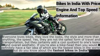 these are the fastest bikes in india with price engine and top speed information