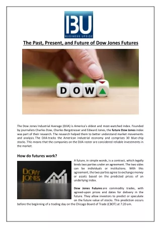 the past present and future of dow jones futures