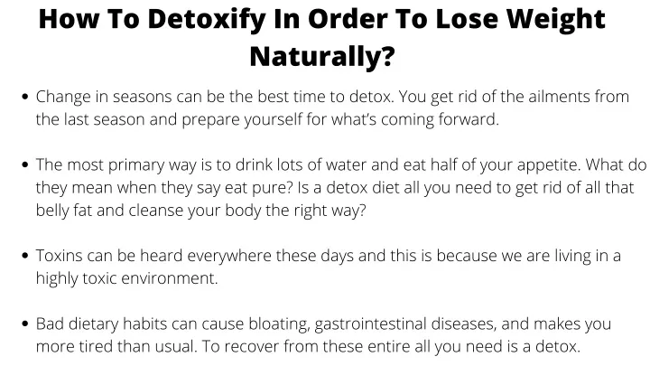 how to detoxify in order to lose weight naturally