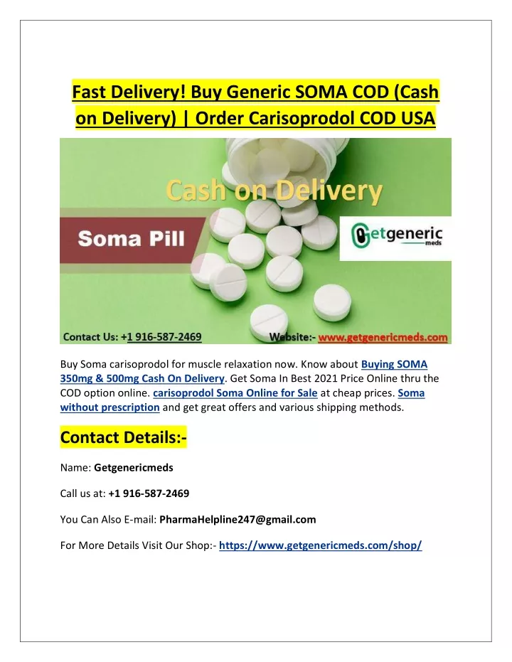 fast delivery buy generic soma cod cash