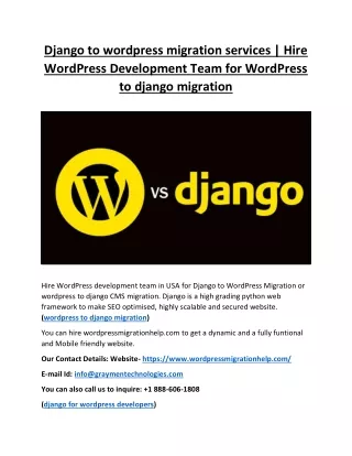 django to wordpress migration services hire
