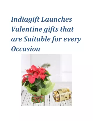 Indiagift Launches Valentine gifts that are Suitable for every Occasion