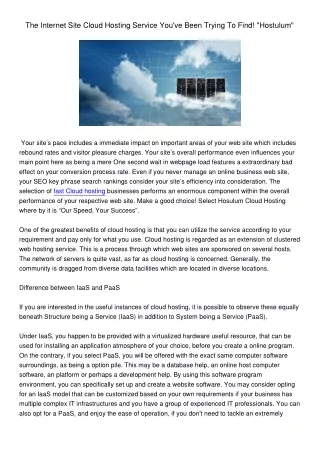 the internet site cloud hosting service
