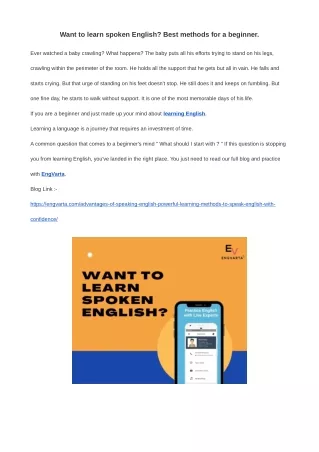 want to learn spoken english best methods
