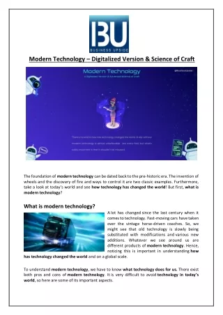 modern technology digitalized version science