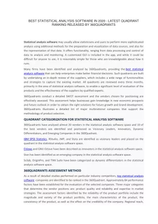 best statistical analysis software in 2020 latest