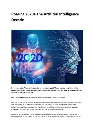 roaring 2020s the artificial intelligence decade