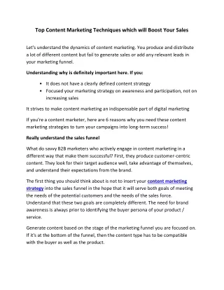 top content marketing techniques which will boost