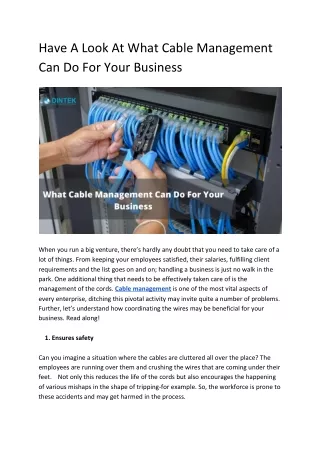 have a look at what cable management