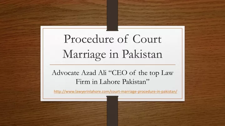 procedure of court marriage in pakistan
