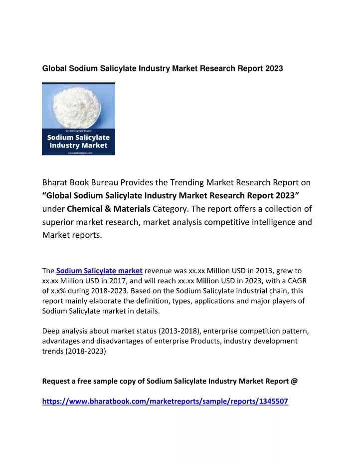 global sodium salicylate industry market research