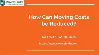 how can moving costs be reduced