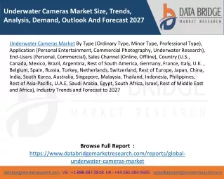 Underwater Cameras Market Size, Trends, Analysis, Demand, Outlook And Forecast 2027