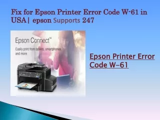 Fix for Epson Printer Error Code W-61 in USA| Epson Supports 247