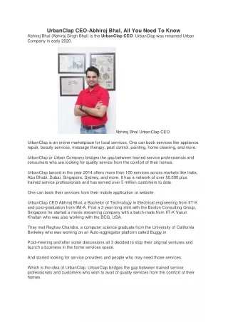 urbanclap ceo abhiraj bhal all you need to know