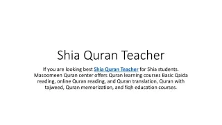 Shia Quran Teacher