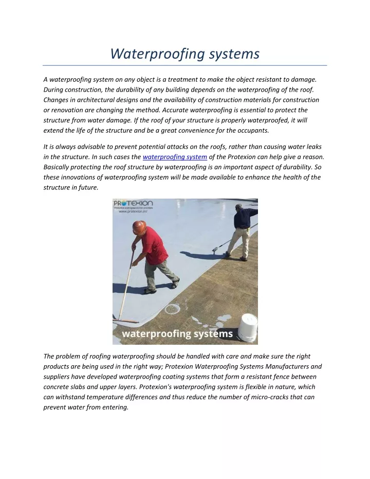 waterproofing systems