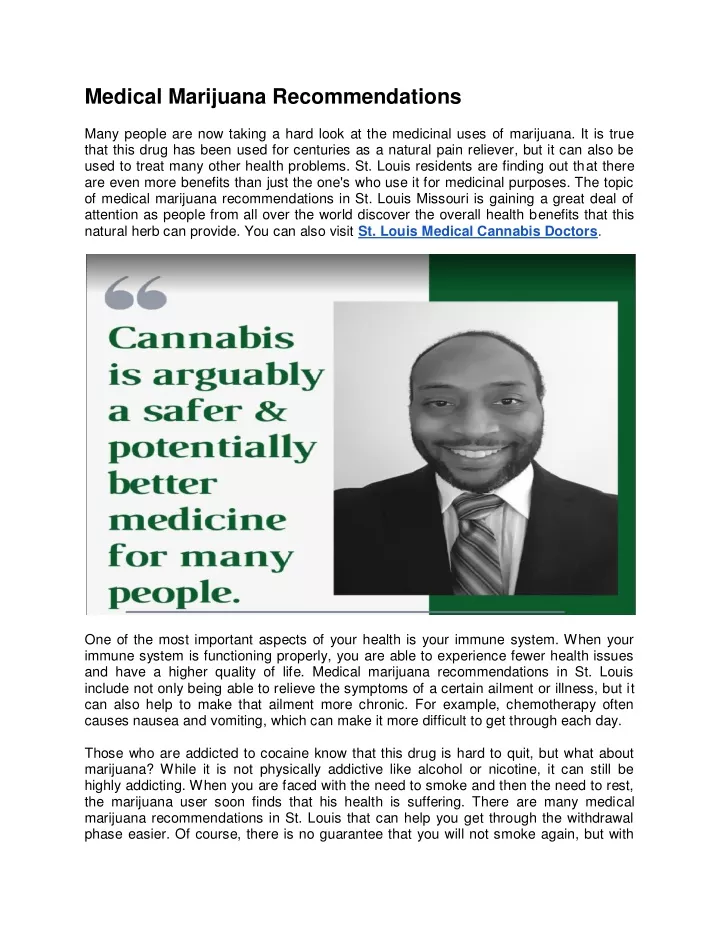 medical marijuana recommendations many people