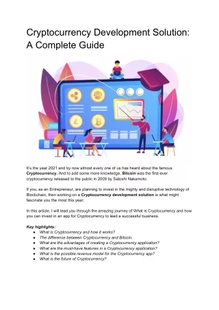 cryptocurrency development solution a complete