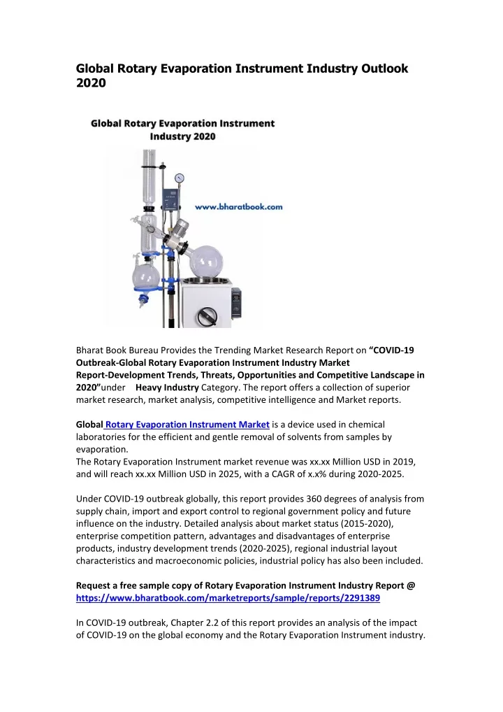 global rotary evaporation instrument industry