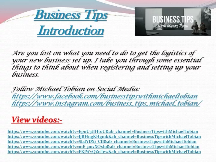 business tips introduction