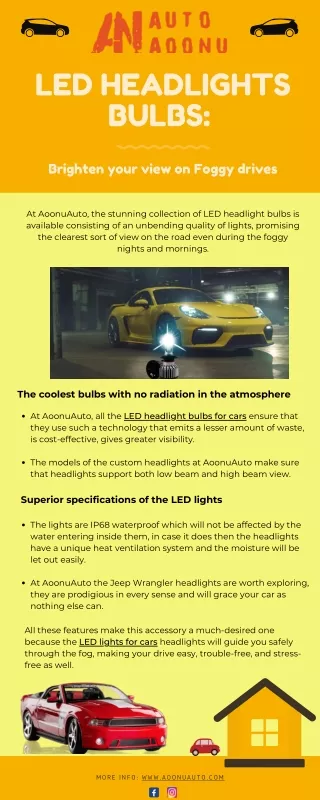 LED HEADLIGHTS BULBS: Brighten your view on Foggy drive