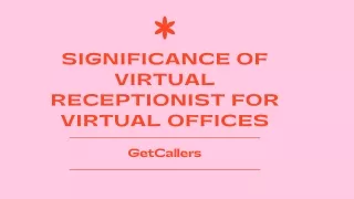 significance of virtual receptionist for virtual