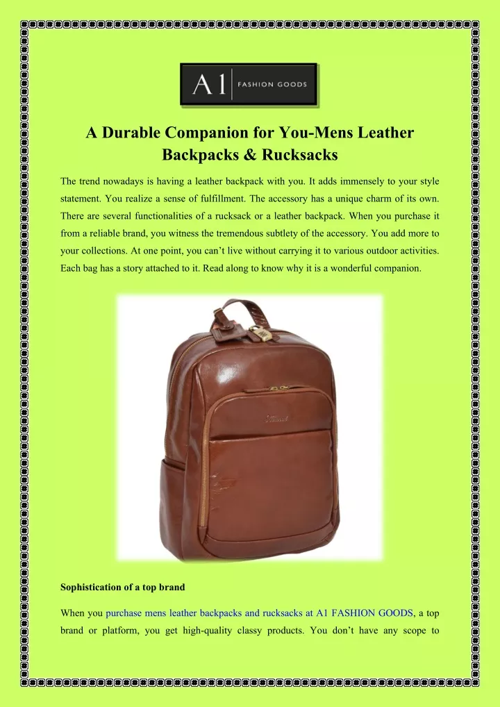 a durable companion for you mens leather