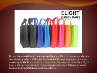 best non woven bags manufacturers - Elight bags